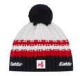 Eisbär Mütze (Pompon) Kova SA - Merinomix - weiss/schwarz/rot - 1 Stück