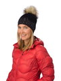 Eisbär Mütze (Pompon) Nalin Lux Crystal - Merinomix - Damen schwarz - 1 Stück