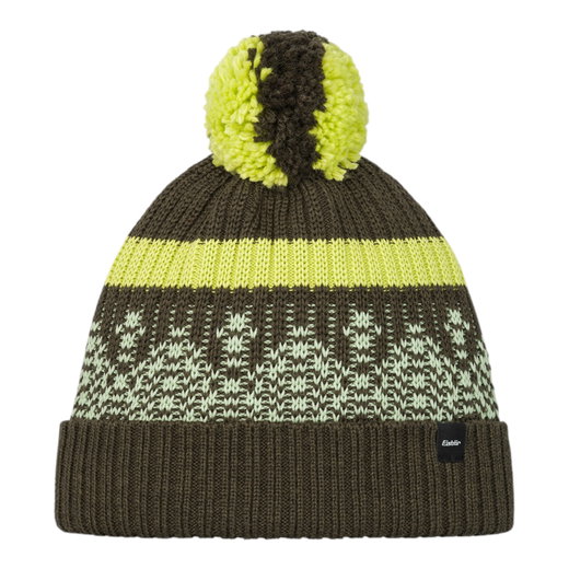 Eisbär Mütze (Pompon) Norrak - olivegrün/limegrün