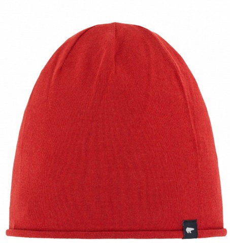 Eisbär Mütze (Beanie) Merinowolle Oversize Pulse rot Herren