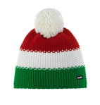 Eisbär Wintermütze Star mit Bommel (Pompon) grün/rot/weiss - 1 Stück