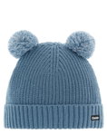 Eisbär Wintermütze (Pompon) Ponti - mit Wollpompon als Ohren - stahlblau - Kinder
