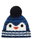 Eisbär Wintermütze (Pompon) Rico - mit Pinguinmotiv - blau/weiss - Kinder
