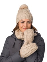 Polar Bear Knitted Hat (Pom Pom) Afra Ladies - sandstone brown - 1 piece