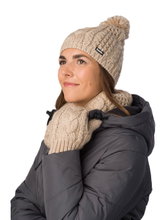 Polar Bear Knitted Hat (Pom Pom) Afra Ladies - sandstone brown - 1 piece