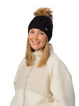 Polar Bear Knitted Hat (Pom Pom) Afra Lux - black
