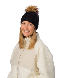 Polar Bear Knitted Hat (Pom Pom) Afra Lux - black