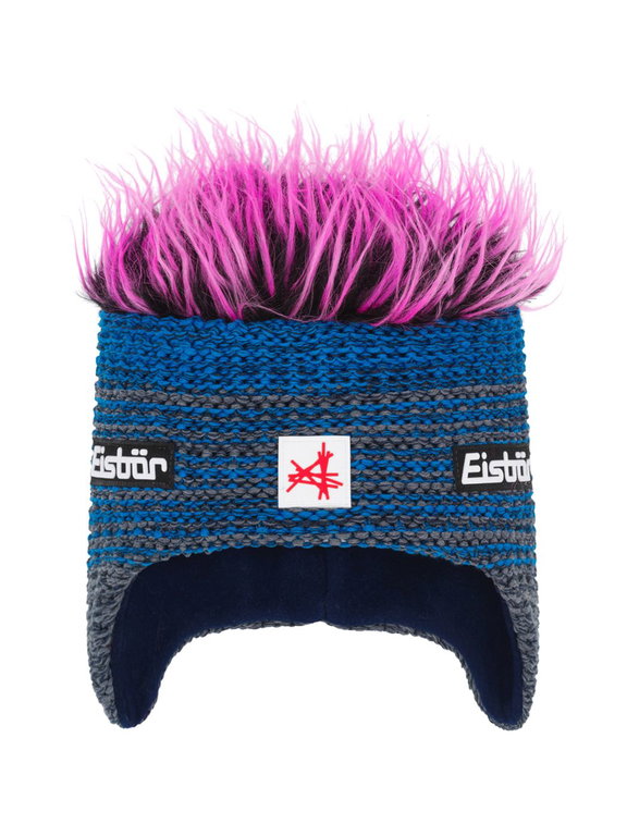 Eisbär Wintermütze (Ohrenmütze) Campo Cocker SA - anthrazitgrau/blau/pink - 1 Stück