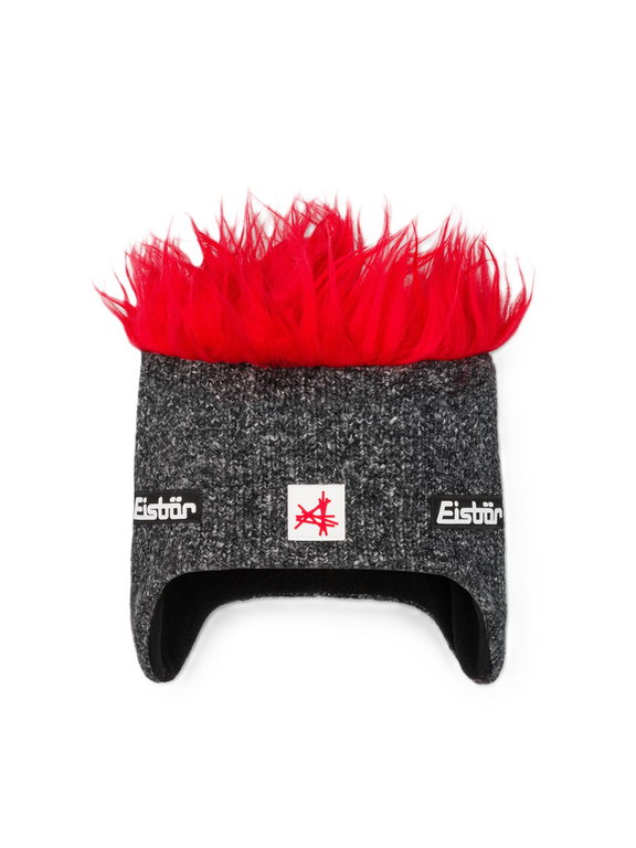 Eisbär Wintermütze (Ohrenmütze) Cocker SA - graphitgrau/rot - 1 Stück