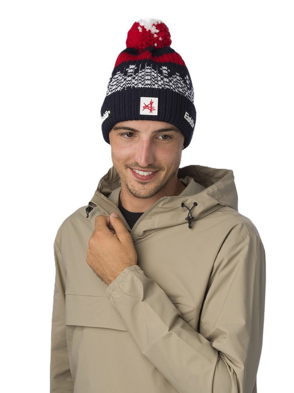 Eisbär Wintermütze Norrak Pompon SA - Merinomix, kuscheliges Fleece-Band - nachtblau - 1 Stück