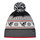 Eisbär Wintermütze Retroski mit Bommel (Pompon) schwarz/weiss/rot - 1 Stück