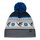 Eisbär Wintermütze Retroski mit Bommel (Pompon) nachtblau/weiss/hellgrau - 1 Stück