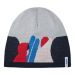 Eisbär Wintermütze (Beanie) Saba - grau/rot - 1 Stück