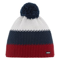 Eisbär Wintermütze Star mit Bommel (Pompon) rot/dunkelblau/weiss - 1 Stück