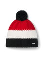 Eisbär Wintermütze Star mit Bommel (Pompon) schwarz/weiss/rot - 1 Stück