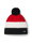 Eisbär Wintermütze Star mit Bommel (Pompon) schwarz/weiss/rot - 1 Stück