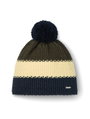 Eisbär Wintermütze Star mit Bommel (Pompon) navyblau/olivegrün - 1 Stück