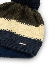Polar Bear Winter Hat Star with Pom Pom navy blue/olive green - 1 piece