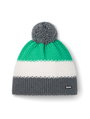 Eisbär Wintermütze Star mit Bommel (Pompon) grau/weiss/mintgrün - 1 Stück