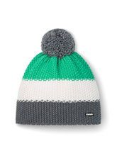 Eisbär Wintermütze Star mit Bommel (Pompon) grau/weiss/mintgrün - 1 Stück