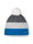 Eisbär Wintermütze Star mit Bommel (Pompon) blau/grau - 1 Stück