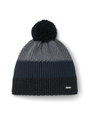 Eisbär Wintermütze Star mit Bommel (Pompon) schwarz/grau - 1 Stück