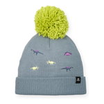 Eisbär Wintermütze (Bommel) Talir Pompon grau/limegrün Kinder - 1 Stück