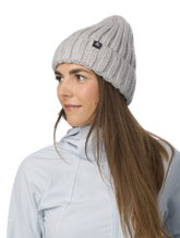 Eisbär Wintermütze (Beanie) Alea - grobe Rippstruktur - Damen hellgrau - 1 Stück