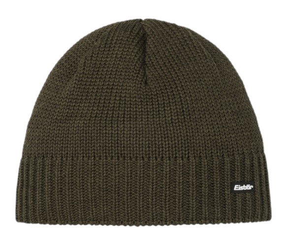Eisbär Wintermütze (Beanie) Trop Strickmuster Merinowolle - khakigrün - 1 Stück