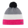 Eisbär Wintermütze Star mit Bommel (Pompon) pink/grau/weiss - 1 Stück