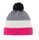 Polar Bear Winter Hat Star with Pom Pom pink/gray/white - 1 piece