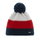 Eisbär Wintermütze Star mit Bommel (Pompon) dunkelblau/rot/weiss - 1 Stück