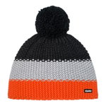Eisbär Mütze (Pompon) Star Pompon orange/schwarz/grau Kinder
