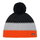 Eisbär Mütze (Pompon) Star Pompon orange/schwarz/grau Kinder