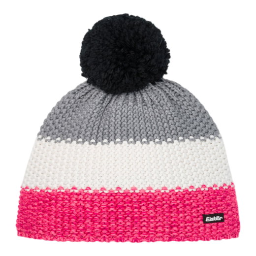 Czapka z misiem polarnym (pompon) Star Pompon różowo/biała/szara dla dzieci