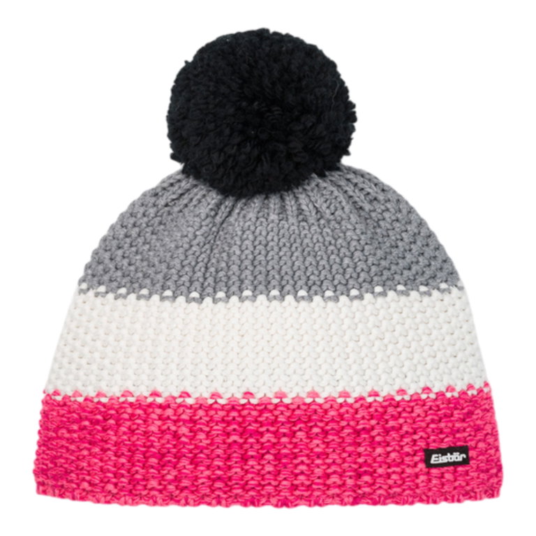 Eisbär Mütze (Pompon) Star Pompon pink/weiss/grau Kinder
