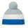 Eisbär Mütze (Pompon) Star Pompon blau/weiss/grau Kinder