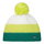 Eisbär Mütze (Pompon) Star Pompon dunkelgrün/limegrün/weiss Kinder