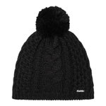 Czapka z dzianiny Eisbär (pompon) Afra dla kobiet - czarna - 1 sztuka