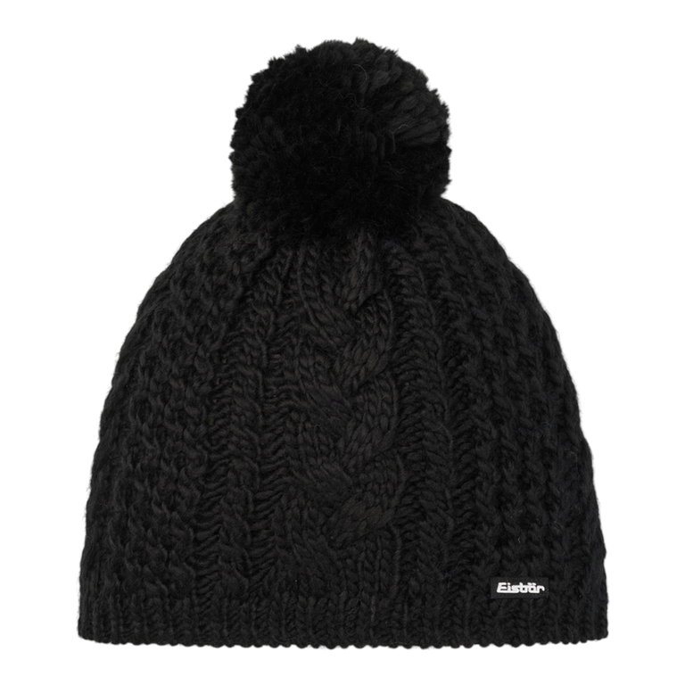 Eisbär Strickmütze (Pompon) Afra Damen - schwarz - 1 Stück