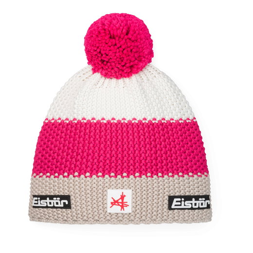Eisbär Wintermütze Star SA (Pompon) - Merinomix - pink/weiss/beige - 1 Stück