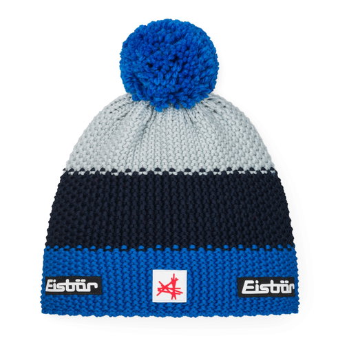 Eisbär Wintermütze Star SA (Pompon) - Merinomix - blau/nachtblau/grau - 1 Stück