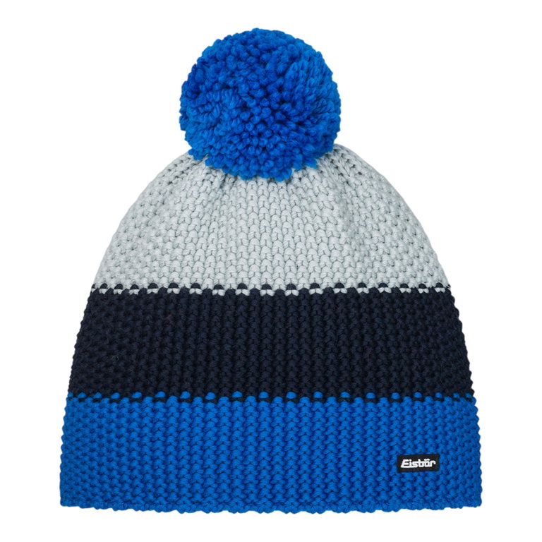 Eisbär Wintermütze Star mit Bommel (Pompon) blau/nachtblau - 1 Stück
