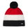 Eisbär Wintermütze Star mit Bommel (Pompon) schwarz/weiss/rot - 1 Stück
