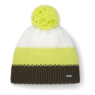 Eisbär Wintermütze Star mit Bommel (Pompon) limegrün/dunkelgrün/weiss - 1 Stück