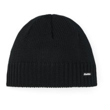 Eisbär Wintermütze (Beanie) Trop Strickmuster Merinowolle - schwarz - 1 Stück