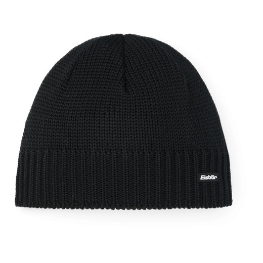 Eisbär Wintermütze (Beanie) Trop Strickmuster Merinowolle - schwarz - 1 Stück