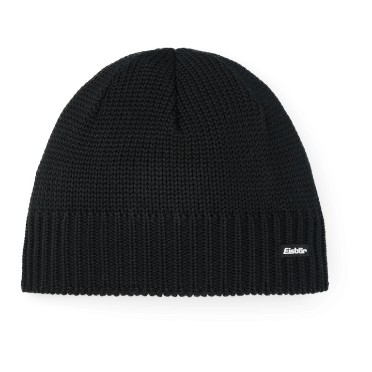Eisbär Wintermütze (Beanie) Trop Strickmuster Merinowolle - schwarz - 1 Stück