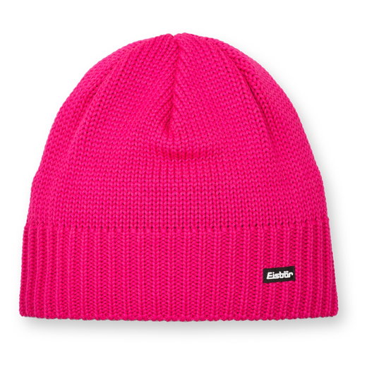 Eisbär Wintermütze (Beanie) Trop Strickmuster Merinowolle - magenta - 1 Stück
