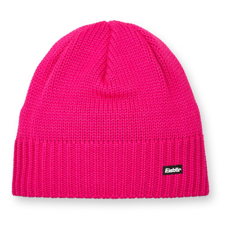 Eisbär Wintermütze (Beanie) Trop Strickmuster Merinowolle - magenta - 1 Stück